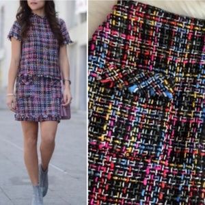 ZARA TWEED MINI SKIRT AND TOP MATCHING SWEATER SET SIZE SMALL